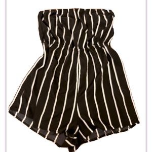 Xl strapless striped romper